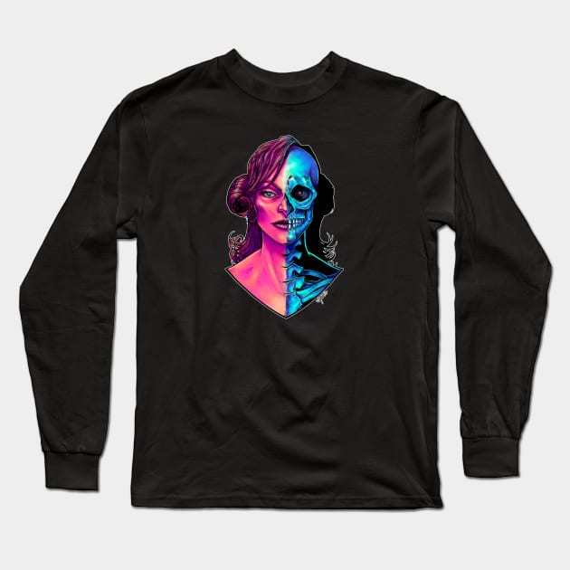 Flesh - Ghostly Lady Long Sleeve T-Shirt by Indi Martin